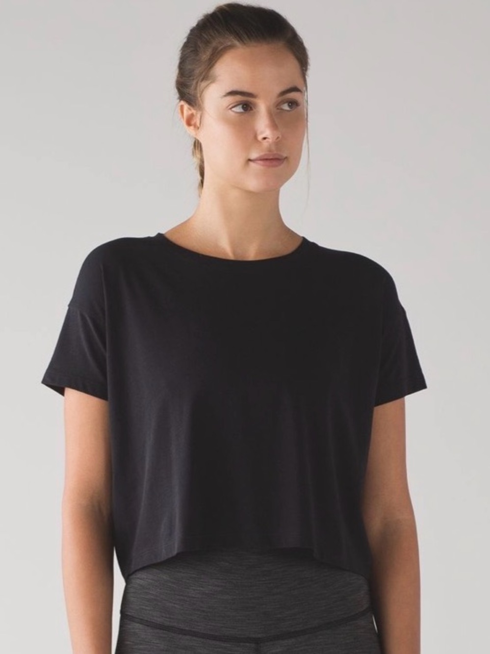 NWOT Lululemon Cates Crop Tee - Black